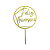 Topo Decorativo Eva Glitter Feliz Aniversario Amarelo Candy - Imagem 1