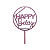 Topo Decorativo Eva Glitter Rosa Happy B Day 21Cm - Imagem 1
