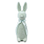Coelho Decorativo Flocado Páscoa C/ Laço Azul 31cm 1Un - Imagem 1