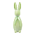 Coelho Decorativo Flocado Páscoa C/ Laço Verde Candy 1Un - Imagem 1