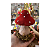 Cogumelo Decorativo Veludo Vermelho Páscoa Bosque 14cm 1Un - Imagem 2