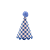Mini Chapeuzinho Pompom Vichy Azul Royal 10Un - Imagem 1