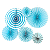 Kit Enfeite Leque de Papel 20/30/40cm 6un - Azul - Imagem 1