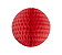 Globo Colmeia de papel tamanho G 24cm - Vermelho 1Un - Imagem 1