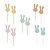 Toppers Doces Cupcake Orelhinhas Coelhinhos Candy Color 10Un - Imagem 1