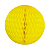 Globo Colmeia de papel tamanho G 24cm - Amarelo Canário 1Un - Imagem 1