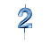 Vela Design Perolizada Azul Numero 2 - Imagem 1
