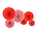 Kit Enfeite Leque de Papel 20/30/40cm 6un - Vermelho - Imagem 1