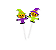 Topo Palito Halloween Espantalho EVA  2 Un - Imagem 1
