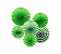 Kit Enfeite Leque de Papel 20/30/40cm 6un - Verde - Imagem 1