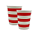 Copo Papel Listrado Vermelho 270ml 10Un - Imagem 1