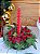 Porta Vela Arranjo de Mesa Xadrez Vermelho Natal - Imagem 2