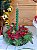 Porta Vela Arranjo de Mesa Xadrez Vermelho Natal - Imagem 3