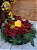 Porta Vela Arranjo de Mesa Xadrez Vermelho Natal - Imagem 4