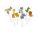 Topo de Bolo Safari Animais da Floresta 20cm 7Un - Imagem 1
