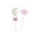 Topo de Bolo Animado com Glitter Lua e Estrela - Imagem 1