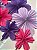 Kit Enfeite Leque de Papel Flores Rosa e Lilás 9Un - Imagem 2