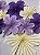 Kit Enfeite Leque de Papel Flores Lilás e Branco 9Un - Imagem 2