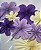 Kit Enfeite Leque de Papel Flores Lilás e Branco 9Un - Imagem 3