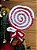 Galho Decorativo Pirulito Lollipop Vermelho/Branco Laço Natal 1Un - Imagem 2
