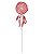 Galho Decorativo Pirulito Lollipop Vermelho/Branco Laço Natal 1Un - Imagem 1