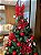 Galho Decorativo Poinsetia Tricot Vermelho C/ Guizo Natal 1Un - Imagem 9