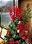 Galho Decorativo Poinsetia Tricot Vermelho C/ Guizo Natal 1Un - Imagem 7