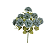 Flor Artificial Decorativa Azul Outono 40cm 1UN - Imagem 1