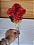 Flor Artificial Decorativa Crisantemo Vermelho Outono 30cm 1Un - Imagem 3