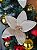 Enfeite Decorativo Poinsetia Natal Bege C/ Fios Dourados 1Un - Imagem 2