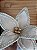 Enfeite Decorativo Poinsetia Natal Bege C/ Fios Dourados 1Un - Imagem 4
