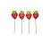 Pick Palito Decorativo Morango Frutas Moranguinho 10cm 12Un - Imagem 1