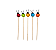 Palito de Bambu Para Frutas e Petiscos Joaninhas Coloridas 12Un - Imagem 1