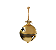 Enfeite Pendurar Guizo Dourado C/ Laço Natal 9,5cm 1Un - Imagem 1