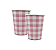 Copo Papel Xadrez Rosa 250Ml 8Un - Imagem 1