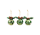 Enfeite Pendurar Guizo Verde c/ Pinha Decoração Natal 3Un - Imagem 1