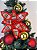Galho Poinsetia Juta Xadrez Vermelho Decoração Natal 1Un - Imagem 2