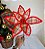 Galho Poinsetia Juta Xadrez Vermelho Decoração Natal 1Un - Imagem 4