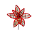 Galho Poinsetia Juta Xadrez Vermelho Decoração Natal 1Un - Imagem 1