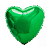 Balão Metalizado Coração 9" 23cm -Verde - Imagem 1