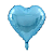 Balão Metalizado Coração 9" 23cm - Azul Bebê - Imagem 1