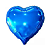 Balão Metalizado Coração 9" 23cm - Azul - Imagem 1