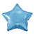 Balão Metalizado Estrela 9" 23cm - Azul Bebê - Imagem 1