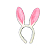Tiara De Pelúcia Orelhas Coelho Da Páscoa Rosa/Branco 1Un - Imagem 1