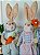 Enfeite Decorativo Casal Coelhos em Pé Azul/Verde/Rosa - Imagem 3