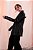 Jaqueta longa preta bordada - Imagem 2