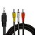Cabo P2 Para 3 Rca Adaptador de Áudio e Vídeo 1,50m - Imagem 1