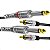 Cabo Auxiliar de Audio 2 Rca X 2 P10 Mono Profissional 1,80m - Imagem 3