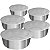 Conjunto 5 Potes Inox Tigelas Vasilha Com Tampa Flexível - Imagem 1