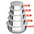 Conjunto 5 Potes Inox Tigelas Vasilha Com Tampa Flexível - Imagem 5